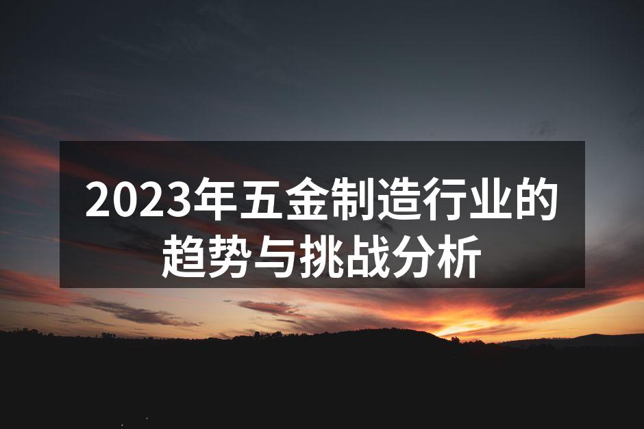 2023年五金制造行业的趋势与挑战分析